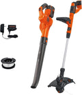 BLACK+DECKER 40V Max Cordless Sweeper & String Trimmer, Battery & Charger Included (LCC340C)