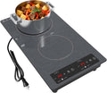 Double Induction Cooktop 110v-120v, GTKZW 2300W Electric Cooktop 20 inch Hot Plate Electric Stove Top with Plug in, Built-in and Countertop, 9 Power Levels, Timer & Safety Lock