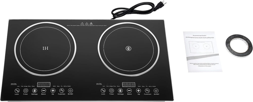 Portable Induction Cooktop Countertop, Electric Stove 2 Burner Hot Plate Built-in Double Burner Cooktop, Electric Hot Plates Cooktops for all Pans