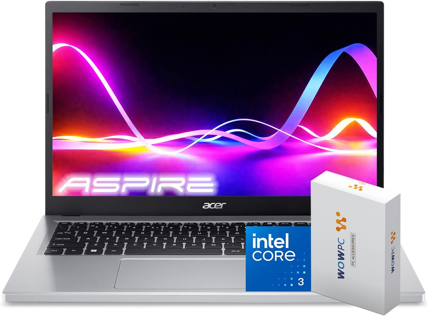 Acer Aspire Go 15 Laptop, Next-Gen Intel Core 3 N355 (8 Cores), 15.6' FHD Display, 8GB DDR5 RAM, 628GB Storage (128GB SSD + 500GB External Drive), Copilot Key, HDMI, Windows 11, WOWPC USB, w/o Earbuds