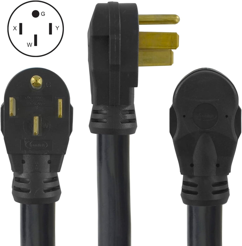 Conntek 14302 RV/Generator Power Cord 30-Foot 50 Amp Male Plug to Bare Wire, Black
