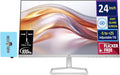 HP 24' 100Hz 300 Nits IPS FHD (1920x1080) Monitor (Replaces M24f) with Docztorm Hub USB Port Expander, Flicker-Free, Adjustable Tilt, 1x HDMI 1.4, 1x VGA, Black/Silver (2026 Latest Model) (2-Pack)