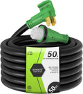 RVMATE 50 Amp 50 Feet RV Lockable Power Extension Cord, Easy Plug in Handle, 14-50P to SS 2-50R with LED Indicator, ETL Listed