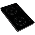 TI-2BN 14 inch Built-In Vertical Dual Burner Induction Glass-Ceramic Cooktop, 1750W, UL858 Certified