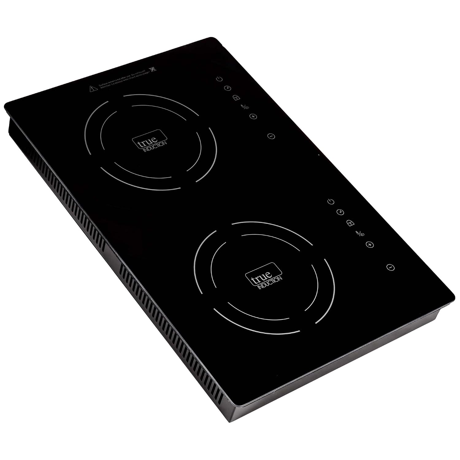 TI-2BN 14 inch Built-In Vertical Dual Burner Induction Glass-Ceramic Cooktop, 1750W, UL858 Certified