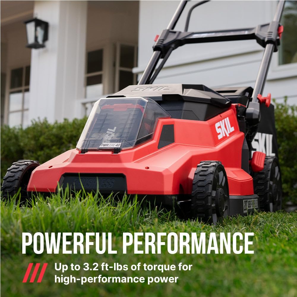 SKIL PWR CORE 40 Brushless 40V 20-Inch Self-Propelled Mower Kit with Smart Caddy, Includes 6.0Ah & 4.0Ah Batteries and 150W Charger - SM2010C-24