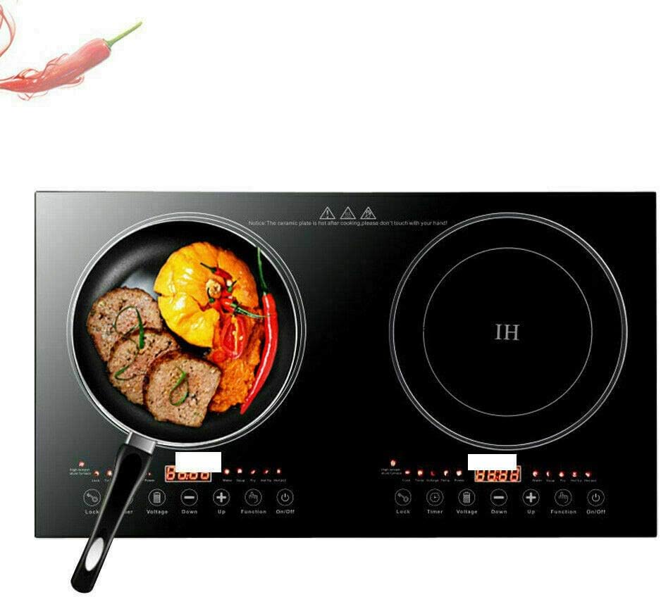 Portable Electric Induction Cooker 2200W 8 Levels Electric Dual Induction Cooker Cooktop Countertop Double Burner