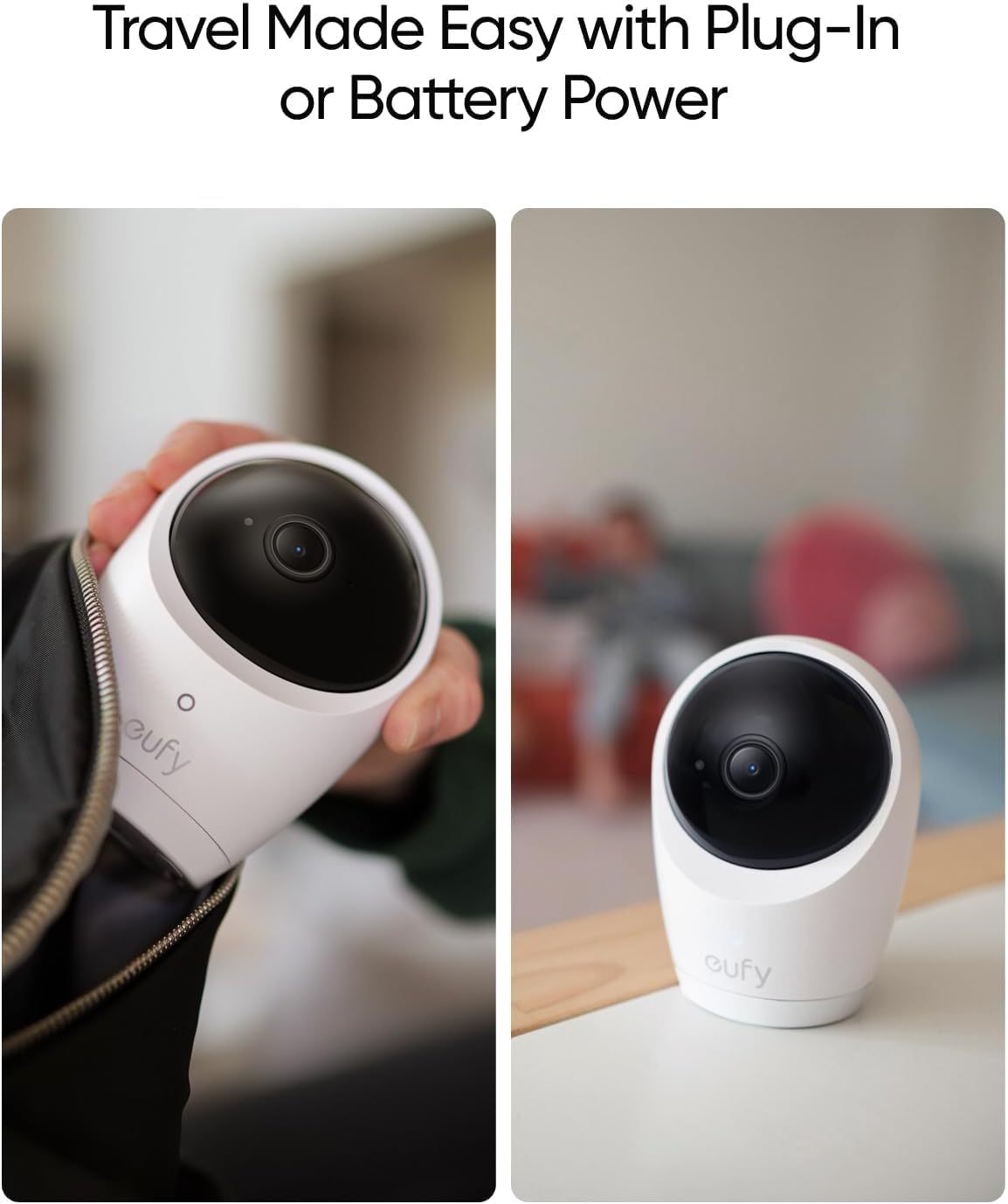 eufy Security Baby Monitor E20 with 2K HD Camera, 5'' 720p Display, Hybrid Wi-Fi & No Wi-Fi Connection, Pan-Tilt, 4X Zoom, Portable Camera with Built-in Battery, 24/7 Recording in App, ANR