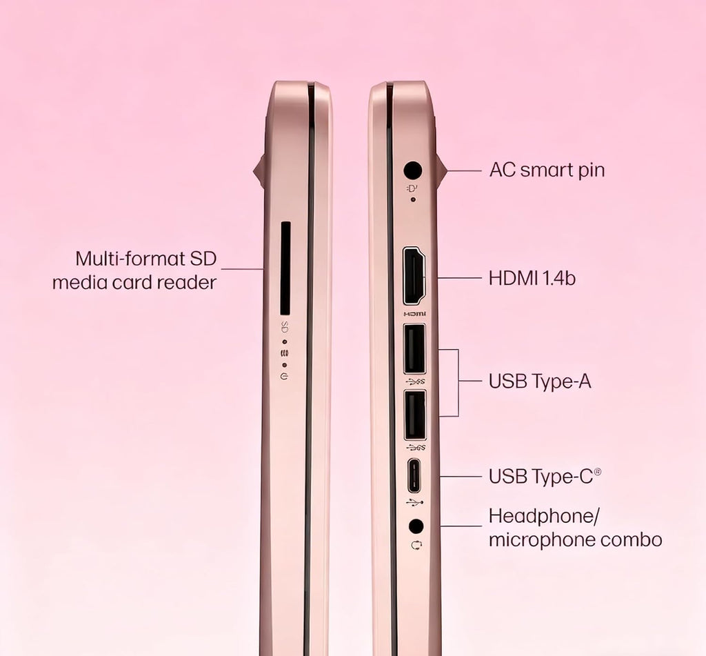HP 14 inch HD Laptop, Intel Dual Core CPU, 8GB RAM, 64GB eMMC, Lightweight & 12H Battery, Sleek Design with Multiple Ports, Webcam/Mic for Business/Students/Tourists, Microsoft 365 Included, LE Bundle