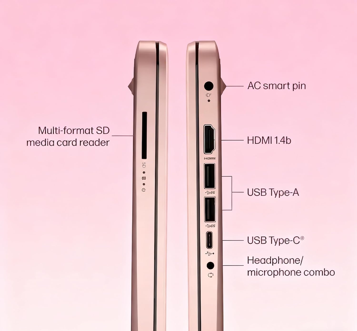 HP 14 inch HD Laptop, Intel Dual Core CPU, 8GB RAM, 64GB eMMC, Lightweight & 12H Battery, Sleek Design with Multiple Ports, Webcam/Mic for Business/Students/Tourists, Microsoft 365 Included, LE Bundle