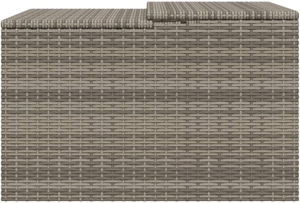 vidaXL Robot Mower Garage - Weather Protection for Robotic Lawn Mowers - Gray - Poly Rattan - 33.9'x35.4'x20.5'/22.4'