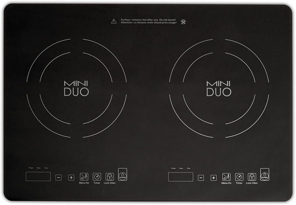 Tough Grade Mini Duo RV Portable Counter/Inset Double Burner Induction Cooktop | 120V | Black | 1800 Watts | RV Cooktop | Camper Cooktop