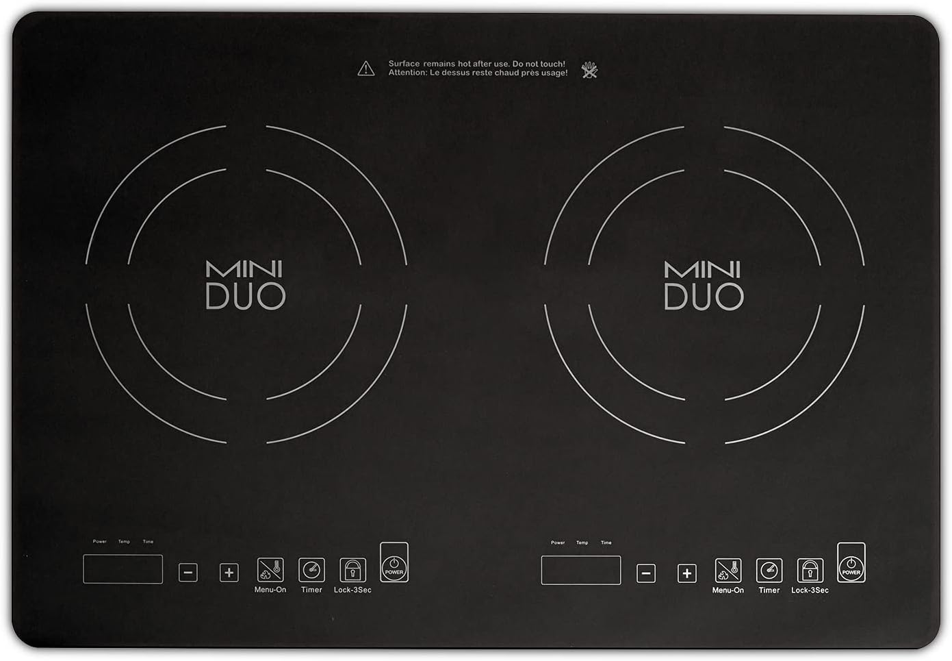 Tough Grade Mini Duo RV Portable Counter/Inset Double Burner Induction Cooktop | 120V | Black | 1800 Watts | RV Cooktop | Camper Cooktop