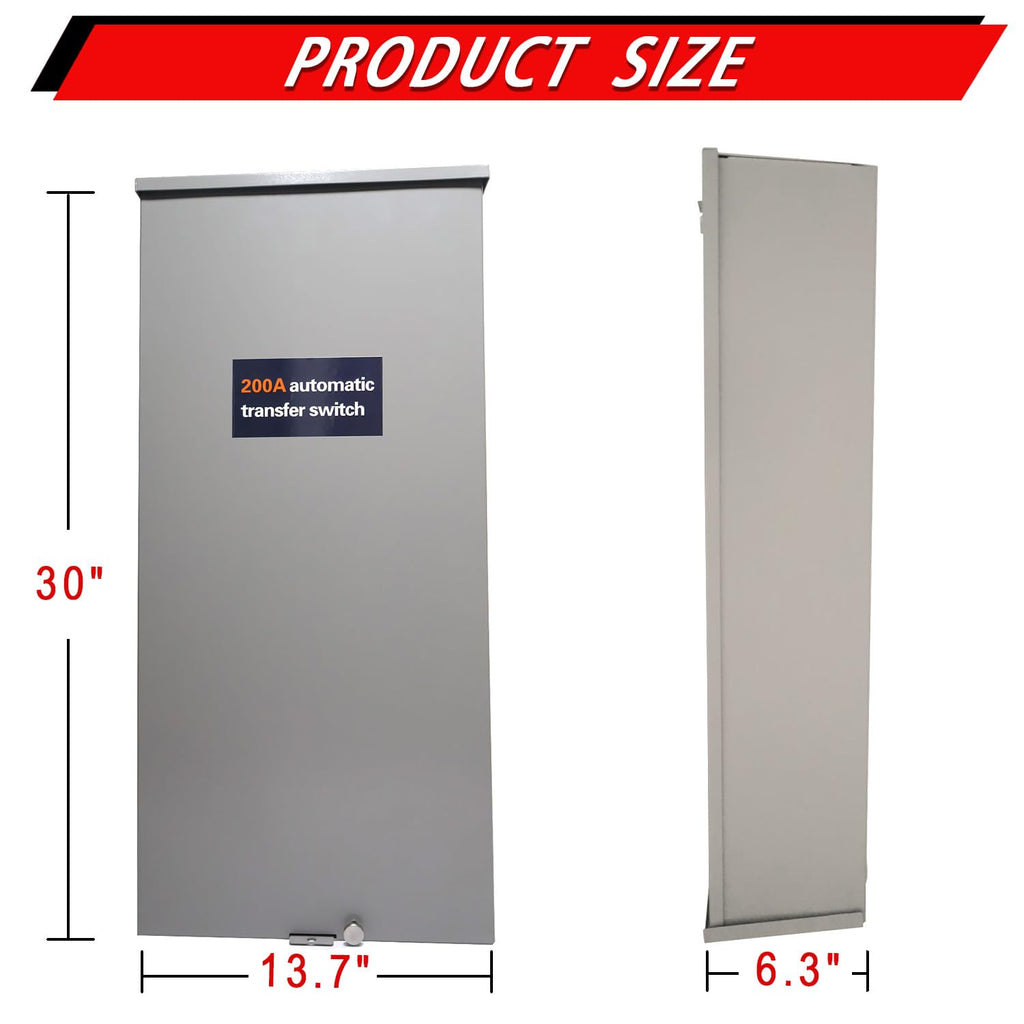 200 Amp Single Phase Generator Automatic Transfer Switch w/Power Management Replacement for Generac RXSW200A3 for Indoor and Outdoor Use, 120/240 V, Service Entrance Rated, NEMA 3R Aluminum Enclosure