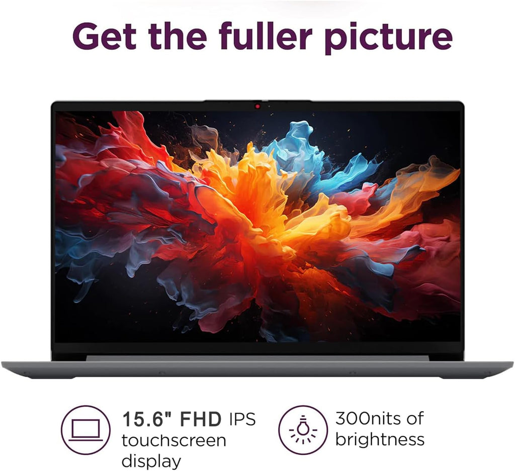 Lenovo IdeaPad 15.6' FHD Touchscreen Laptop (16GB RAM, 1TB SSD, Intel 6-Core i3-1215U (> i5-1135G7)), Narrow Bezel, Webcam, 10-Hr Long Battery Life, Wi-Fi 6, IST Hub, Win 11 Home S Mode, Cloud Grey