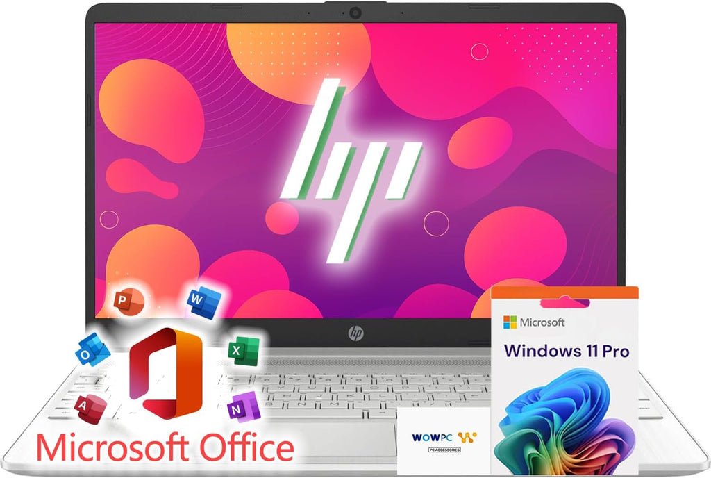 HP 15 Laptop for School, Work & Home • 15.6' FHD 1080p IPS Display • Powerful Intel Processor • 16GB RAM • 512GB SSD • Microsoft Office • Copilot AI • Windows 11 Pro • SD Card Reader • HDMI