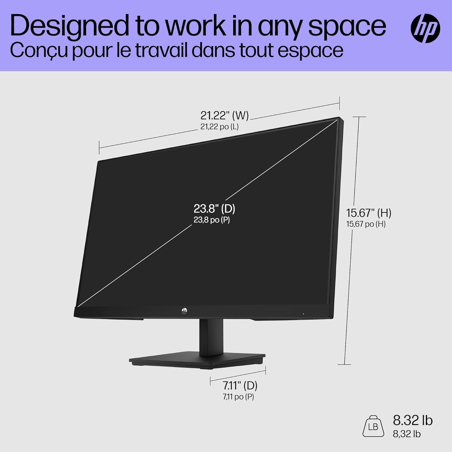 HP V24i G5 24 Inch Computer PC Monitor Full HD IPS 60Hz Refresh Rate 5ms Response Time 250 Nits Brightness AMD FreeSync Anti-Glare Low Blue Light, HDMI DisplayPort, Black (Renewed)