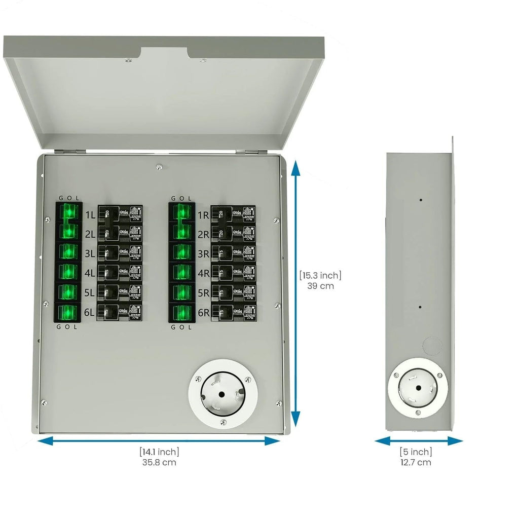 Nature's Generator Manual Transfer Switch 12-Circuits 120/240V 50A Non-Automatic UL Power Transfer Kit (Indoor)