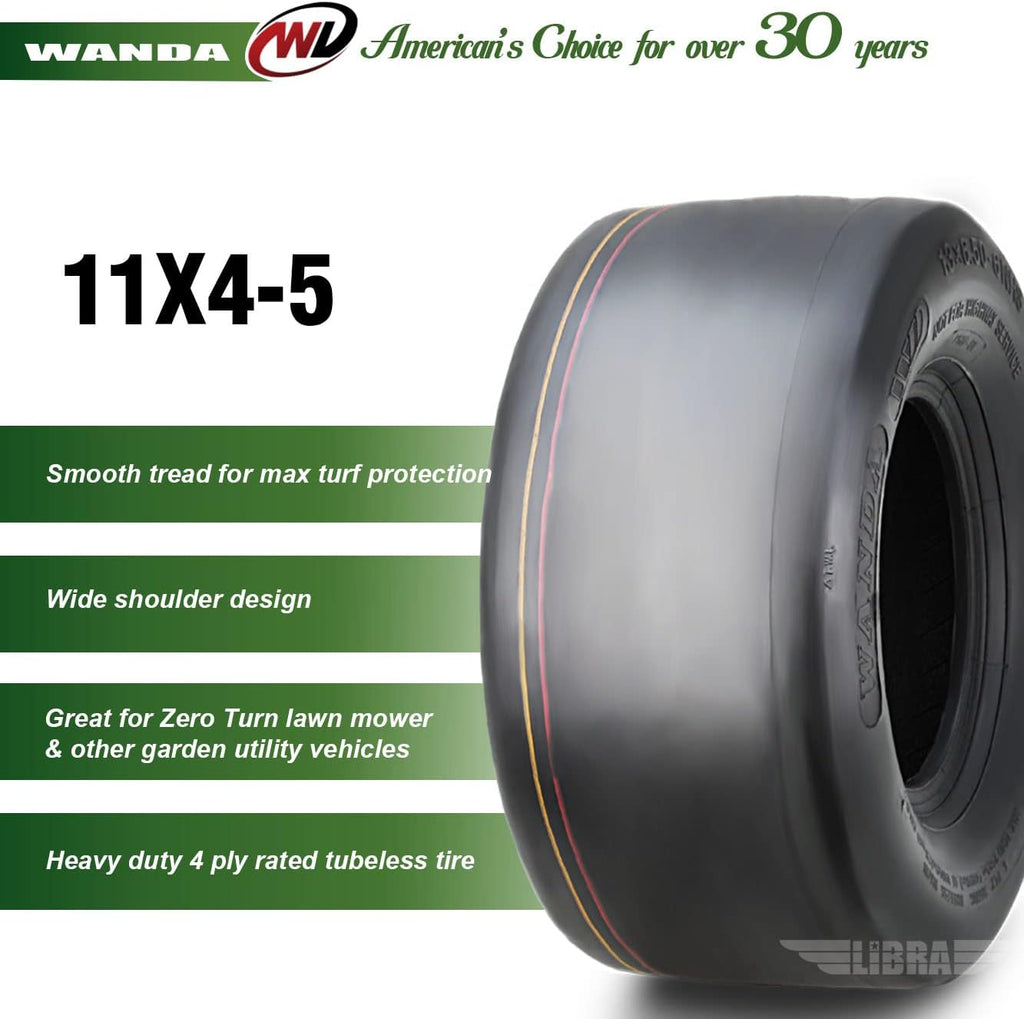 WANDA Set of 2 11x4-5 Zero Turn Lawn Mower Utility Cart Turf Tires 11x4x5 /4 ply - 13204