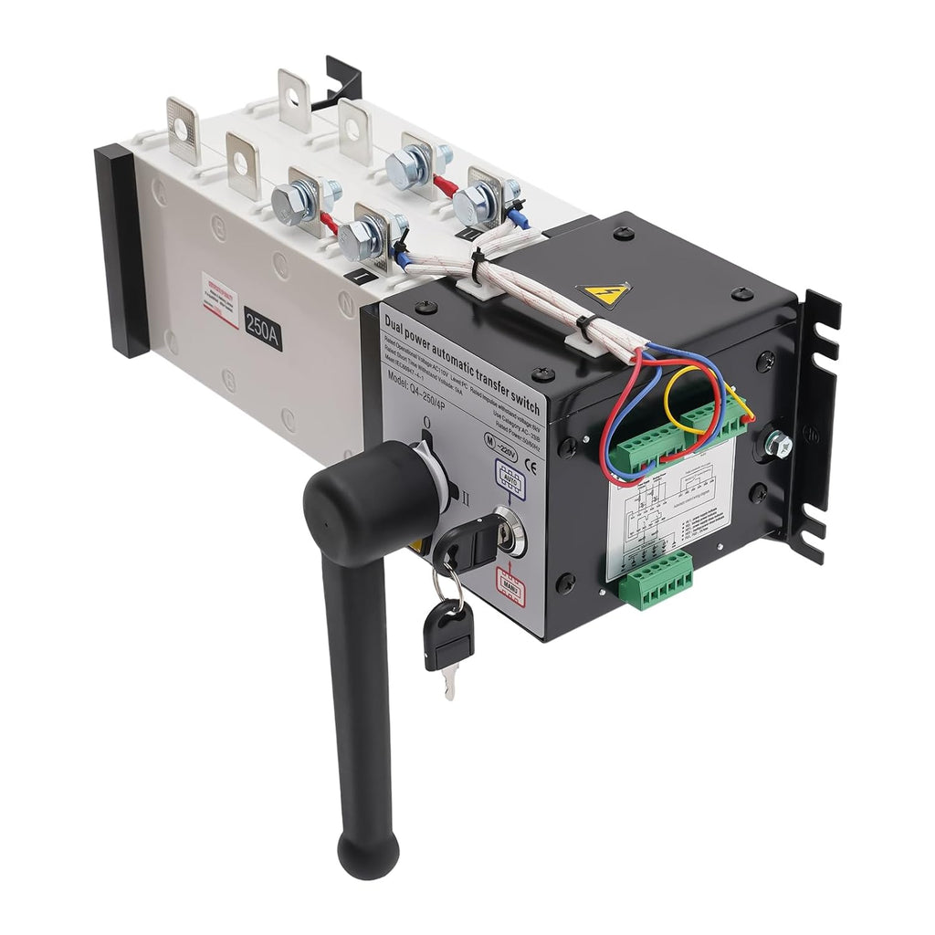 Dual Power Automatic Transfer Switch 4P 250A ATS Dual Power Generator Changeover Switch 110V Mini Electrical Selector Switches