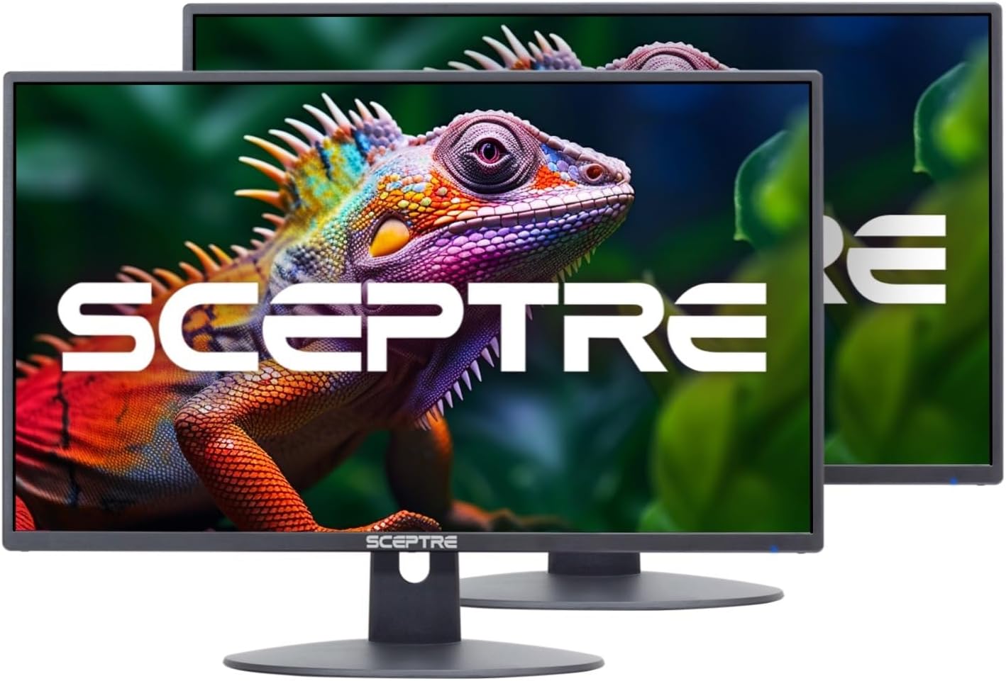 2X Pack 27 Inch Monitor FHD 100Hz Computer Monitor, HDMI X2 VGA 99% sRGB Build-in Speakers, Wall Mount, Tilt, Professional and Gaming Monitor – Machine Black, 2X Pack