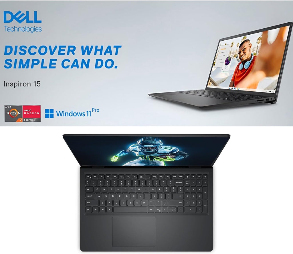 Dell Inspiron 15.6' FHD Touchscreen Laptop, 32GB RAM, 1TB SSD, Speed 8-Core AMD Ryzen 7 7730U (Outperforms Intel i7-1255U in Multitasking), Windows 11 Pro, Long Battery Life, w/WOWPC Recovery USB