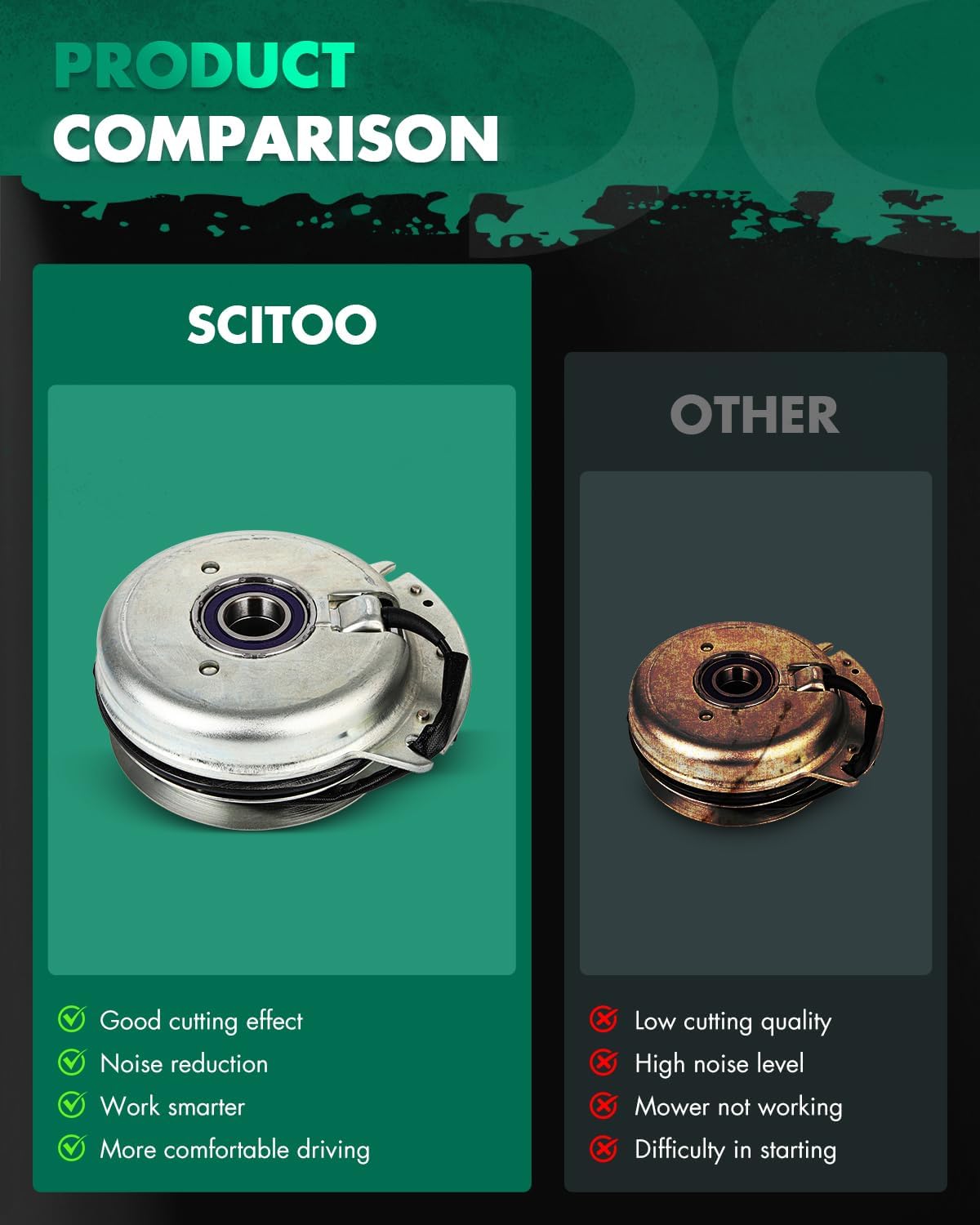 SCITOO Electric Lawnmower, PTO Clutch Fit for Kees: 102603 / for Warner: 5218-5, 5218-259 / for AYP: 102603, 109580, 539109580, 539102603 / for Bunton:2188151