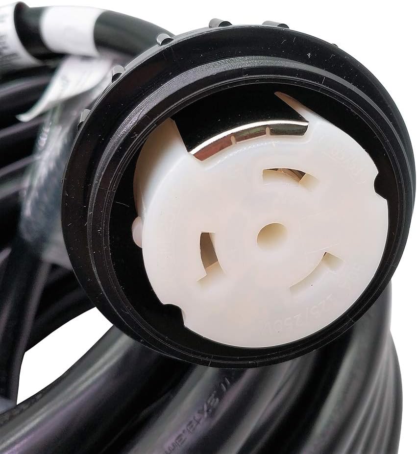 Parkworld RV 50A Shore Power Extension Cord Adapter, 50amp Camper Plug 14-50P to SS2-50R Marine Twist Lock Receptacle (75FT)