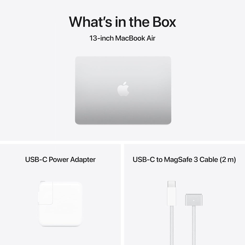 Apple 2025 MacBook Air 13-inch Laptop with M4 chip: Built for Apple Intelligence, 13.6-inch Liquid Retina Display, 24GB Unified Memory, 512GB SSD Storage, 12MP Center Stage Camera, Touch ID; Silver