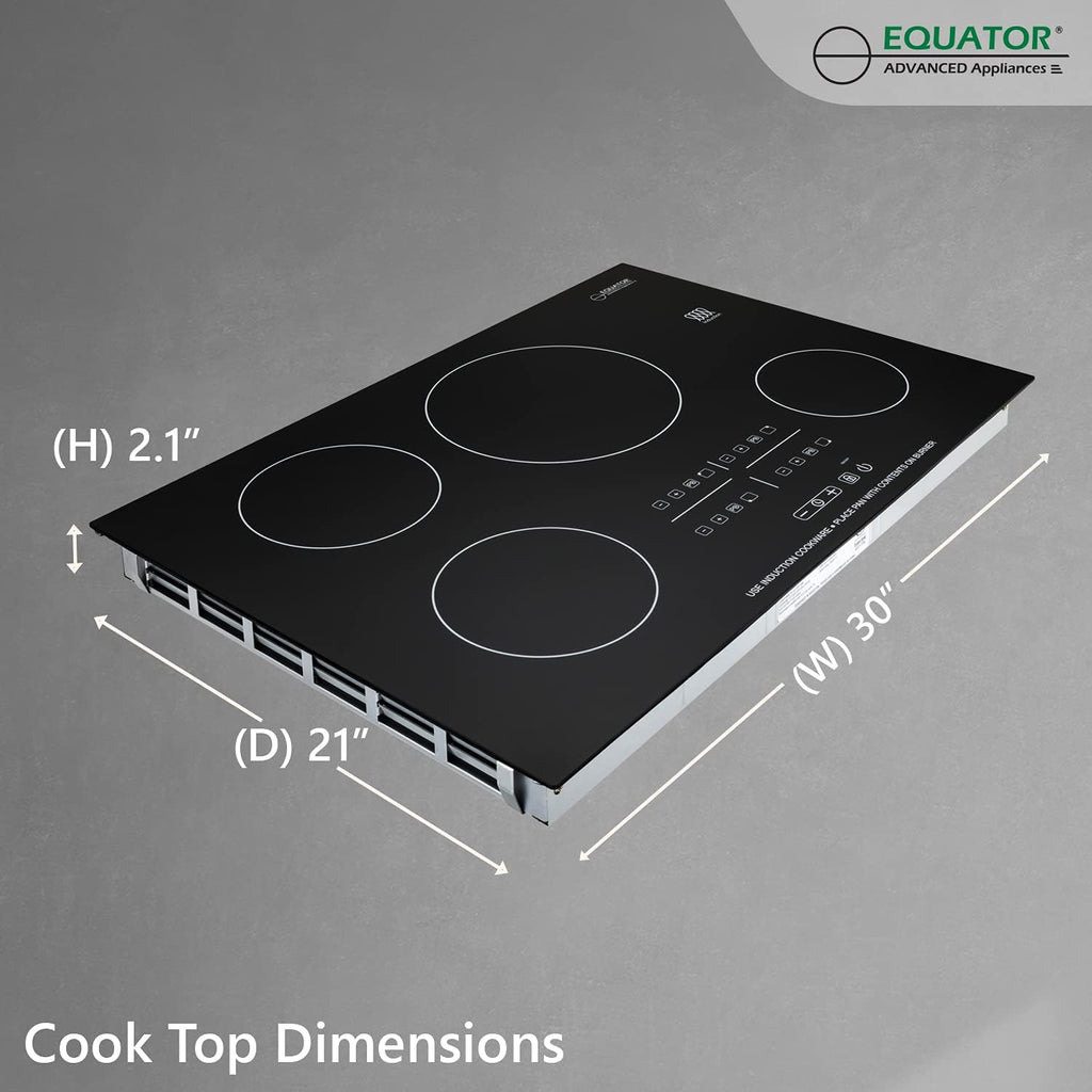 Equator 220V - 30' Built-in Induction Cooktop 4 Burner (Renewed)