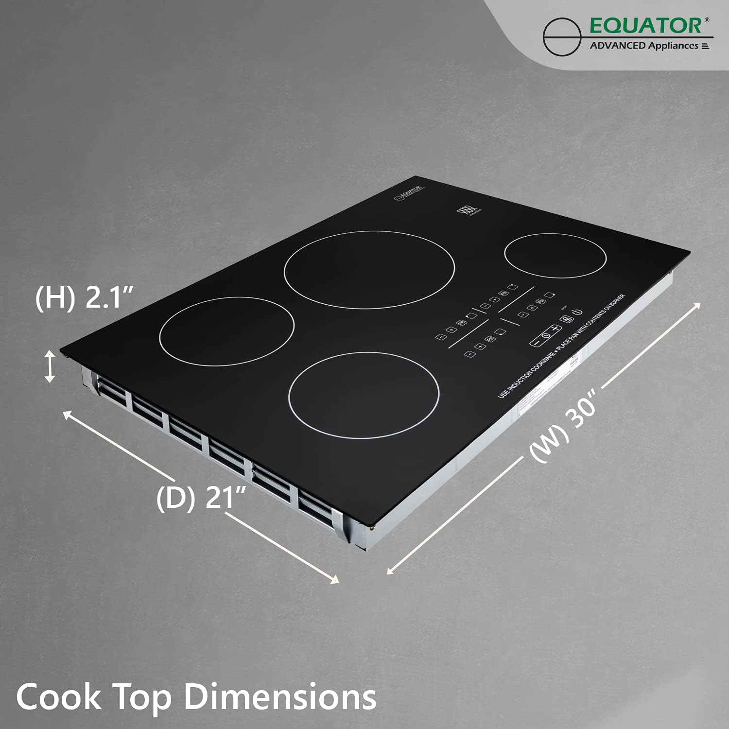 Equator 220V - 30' Built-in Induction Cooktop 4 Burner (Renewed)