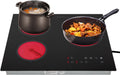 2600W 110V Induction Cooktop 3 Burner Portable Electric Ceramic Cooktop, Countertop Burners Built-In Cooktop Sensor Touch Control Countertop Electric Hot Plate With Kid Safety Lock And Timer, No Plug