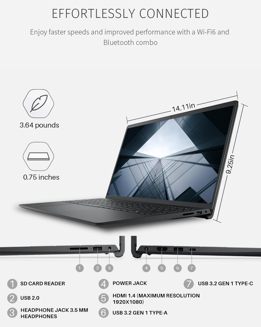 Dell Inspiron 15.6' FHD Touchscreen Laptop, 32GB RAM, 1TB SSD, Speed 8-Core AMD Ryzen 7 7730U (Outperforms Intel i7-1255U in Multitasking), Windows 11 Pro, Long Battery Life, w/WOWPC Recovery USB