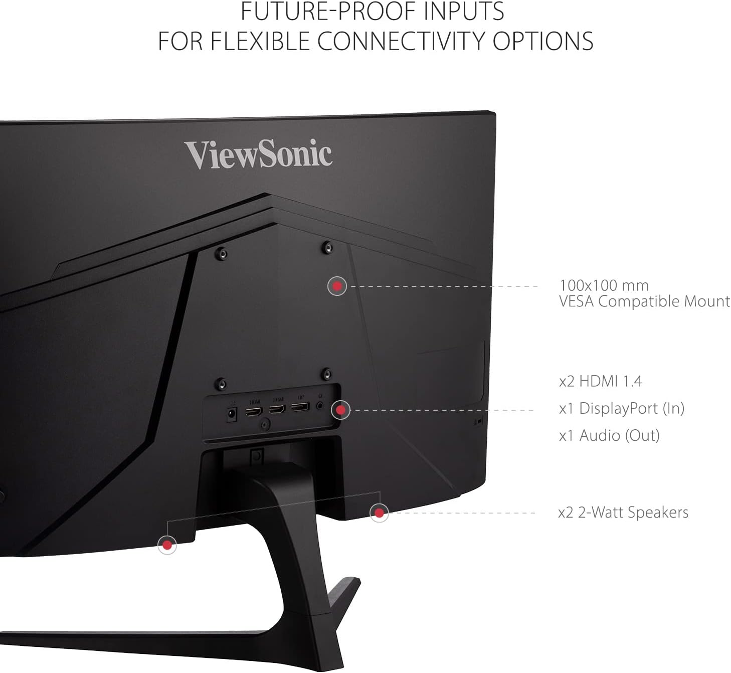 ViewSonic VX2418C 24 Inch 1080p Curved Gaming Monitor, 180Hz and 1ms for Smooth Gameplay, FreeSync Premium and Eye Care Technology for Comfortable Viewing, HDMI, and DisplayPort Inputs