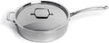 Berghoff Professional Tri-ply 18/10 Stainless Steel Sauté Pan 11' 4.6 Qt. Safe Grip Handle Matching Lid Induction Cooktop Measurement Markings Inside Fast & Even Heat Oven Safe