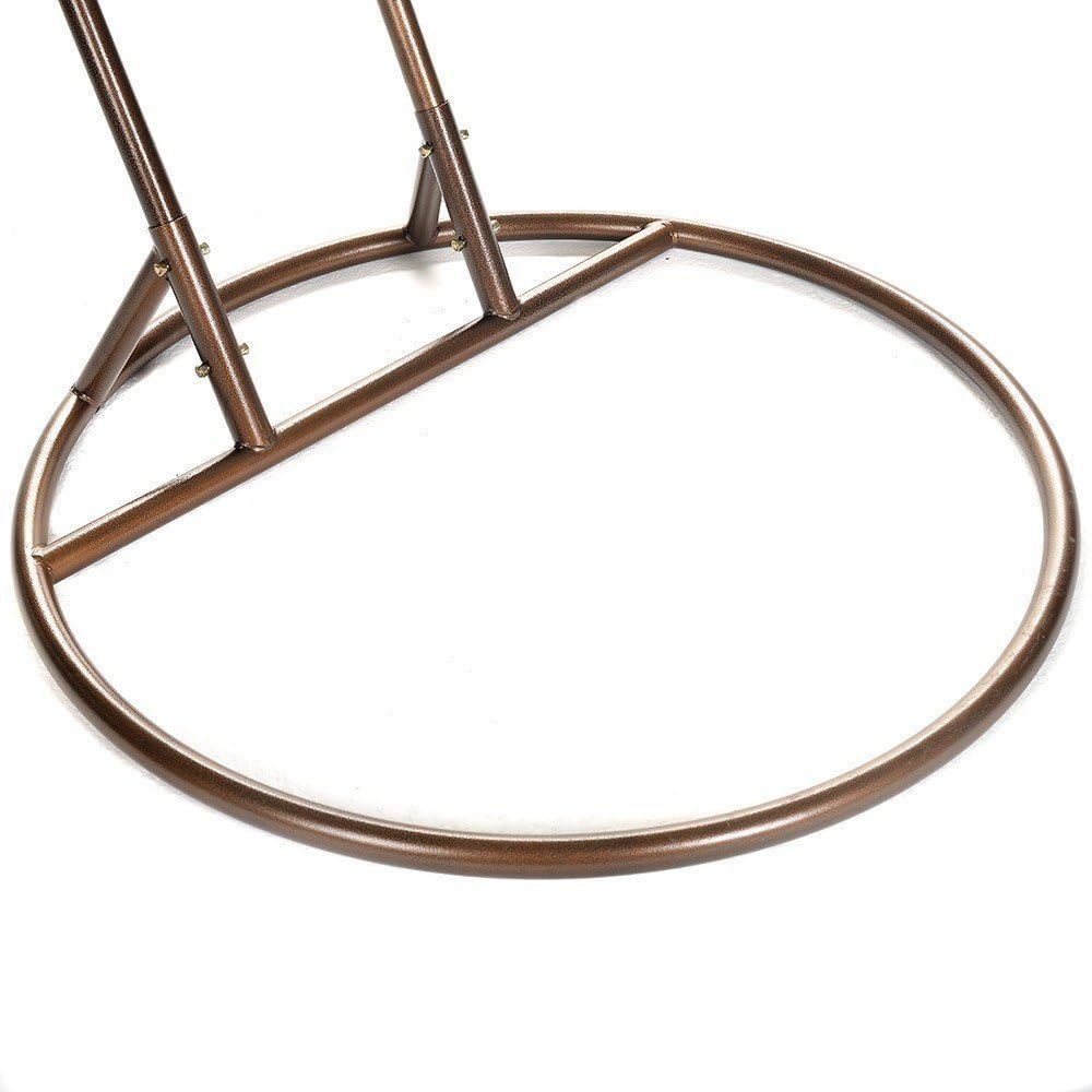 Luxury Comfort 2 Person Outdoor, Patio, Hanging Wicker Swing Chair (X Large, Latte Wicker with Latte Cushion)