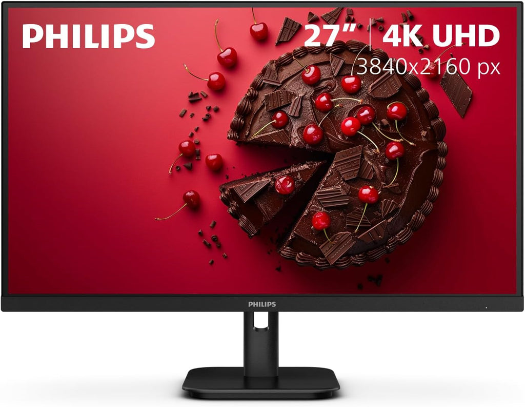 Philips 27E1N1800A 27' IPS 4K UHD (3840 x 2160) Monitor, Built-in Speakers, HDR 10, AMD FreeSync, LowBlue Mode, Flicker-Free, VESA, 4Yr Advance Replacement Warranty