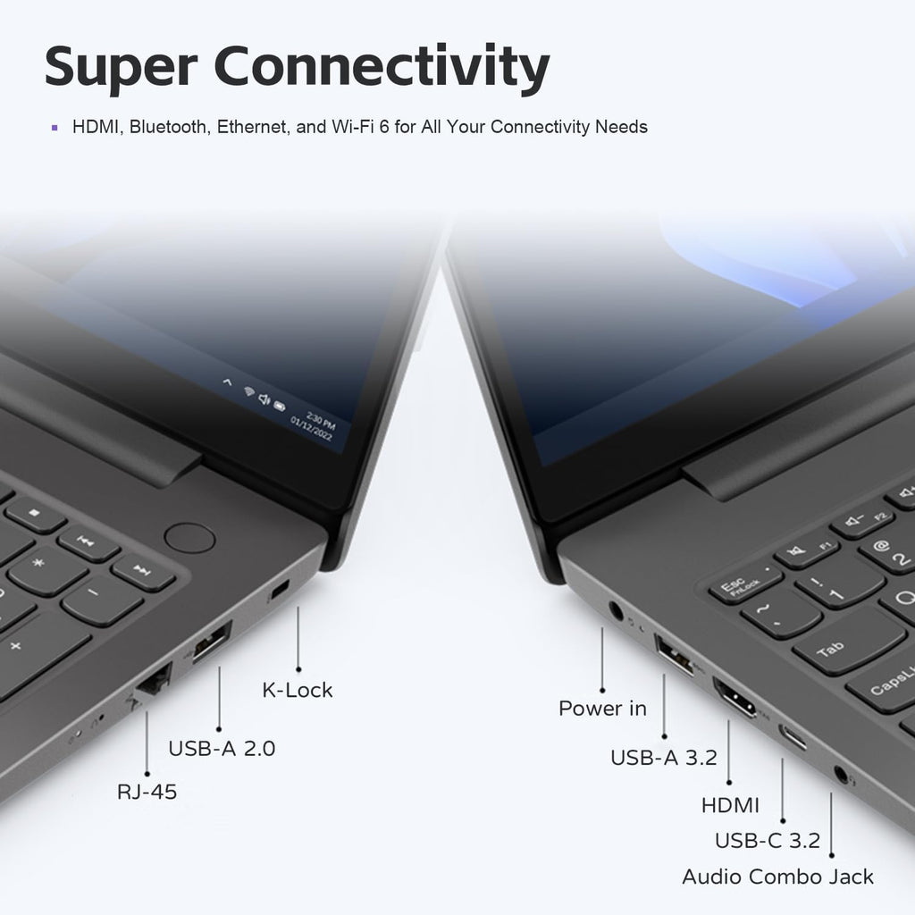 Lenovo V15 Laptop for Business, Home, Student | 15.6' FHD Anti-Glare Display | Intel Core i7-1255U | 40GB RAM | 2TB SSD | HDMI | Type-C | RJ-45 | Numeric Keypad | Webcam | Wi-Fi 6 | Windows 11 Pro