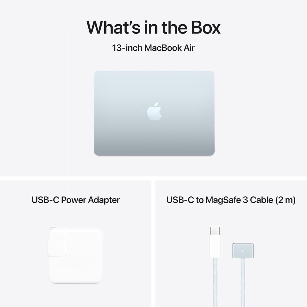 Apple 2025 MacBook Air 13-inch Laptop with M4 chip: Built for Apple Intelligence, 13.6-inch Liquid Retina Display, 16GB Unified Memory, 512GB SSD Storage, 12MP Center Stage Camera, Touch ID; Sky Blue