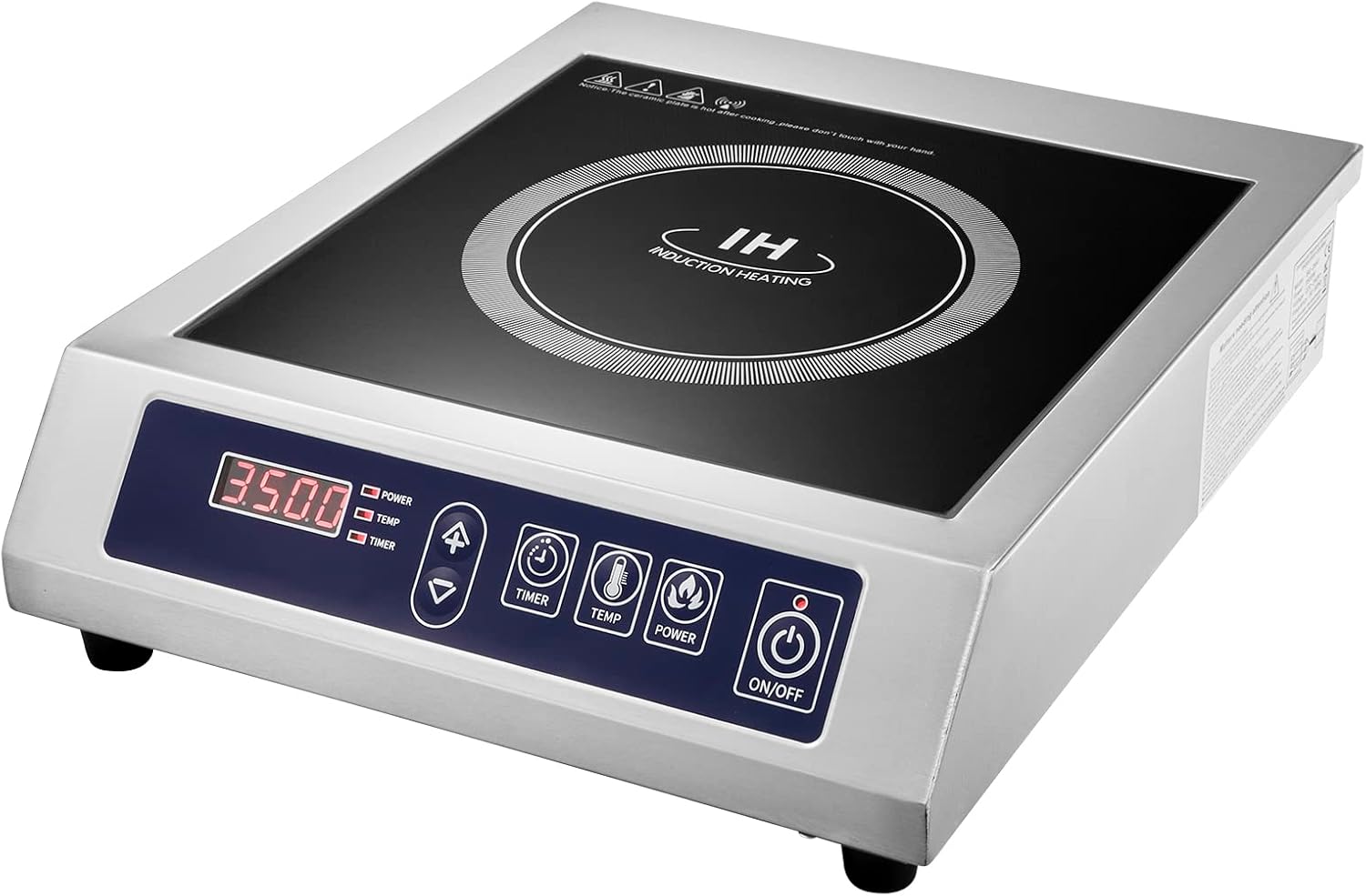 Commercial Induction Cooktop,Portable Electric Countertop Burner(3500W/ 240V) with Stainless Steel Housing, Durable Commercial Induction Hot Plate for Hotel Restaurant School
