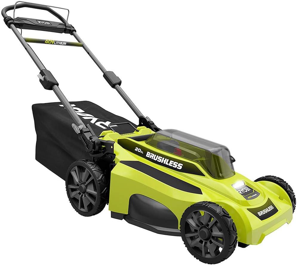 Ryobi Cordless Push Lawn Mower 20 in. 40-Volt with Whisper-Quiet Design
