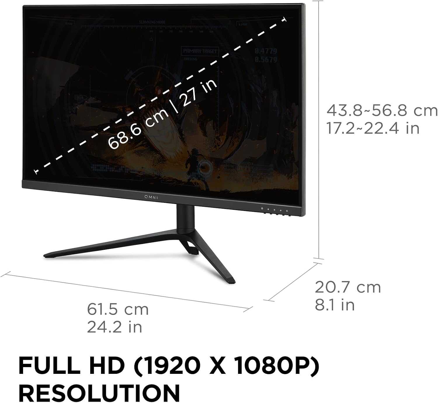 ViewSonic VX2728J 27 Inch 1080p Gaming Monitor, IPS with 180Hz and 0.5ms for Smooth Gameplay, FreeSync Premium and G-Sync Compatible, Eye Care Technology, Advanced Ergonomics, HDMI, and DisplayPort