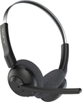 JLab Go Work Pop On-Ear Wireless Headset, Black, 50+ Hours Playtime, Bluetooth Multipoint, Rotating Boom Mic, Noise Canceling MEMS Microphone, Light-Weight, Portable, PC/Mac| Mobile (4 Pack)