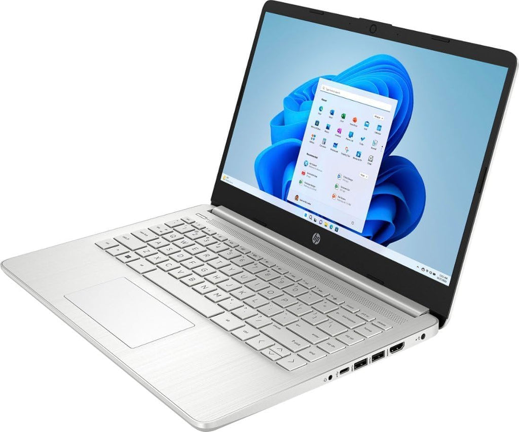 HP 14' HD (1366 x 768) Display Laptop, Intel Celeron N4120, 1.1GHz, 4GB Memory, 128GB eMMC, Windows 11 Home in S Mode, One Year Office 365 Included, Natural Silver, 14-dq0760dx