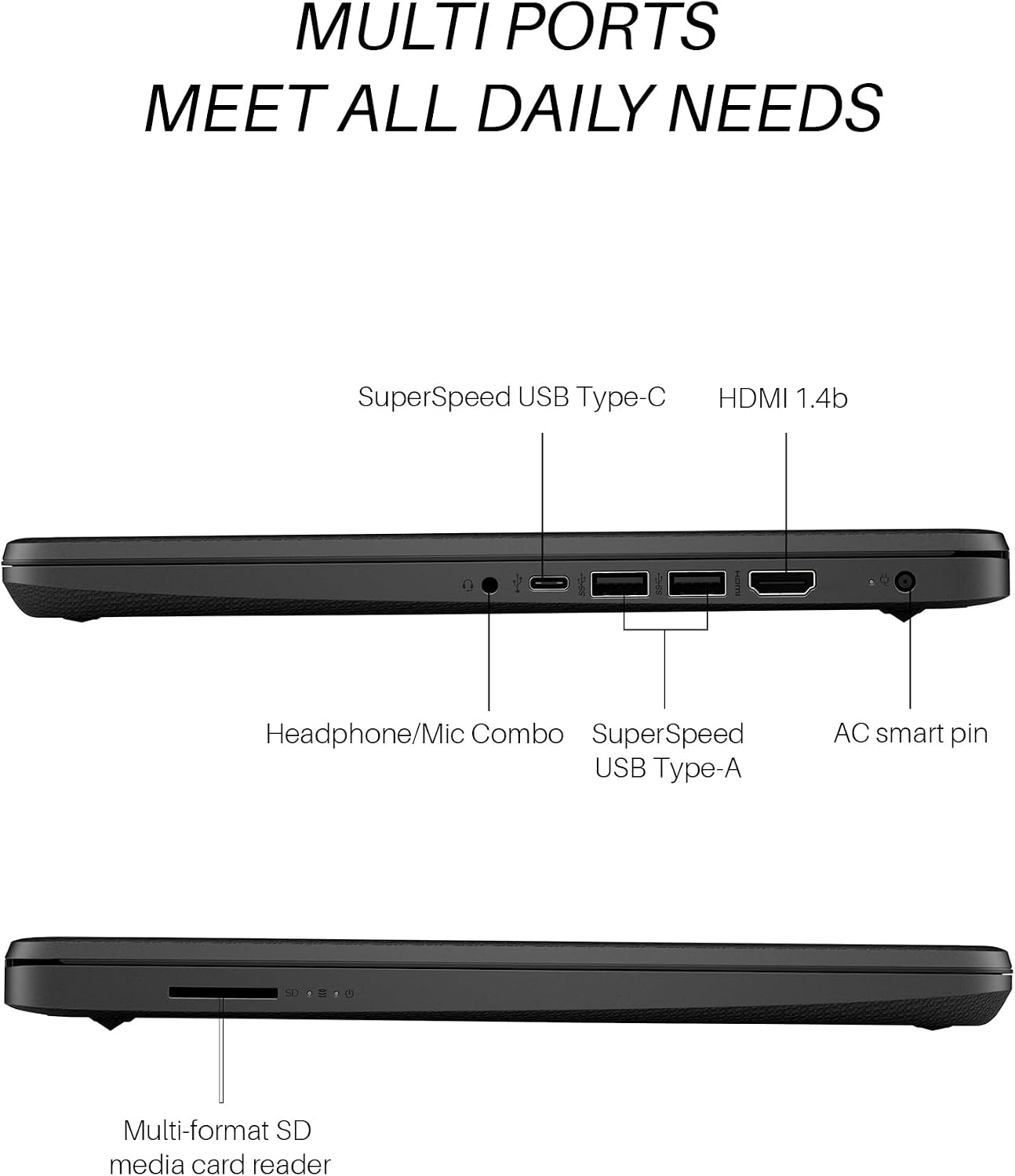 HP 14 inch Laptop Student Business, Intel Celeron CPU, 16GB RAM, 384GB Storage(128GB eMMC+256GB MSD), 1 Year Office 365, Intel UHD Graphics, Portable and Lightweight, Windows 11 Pro, W/Mouse