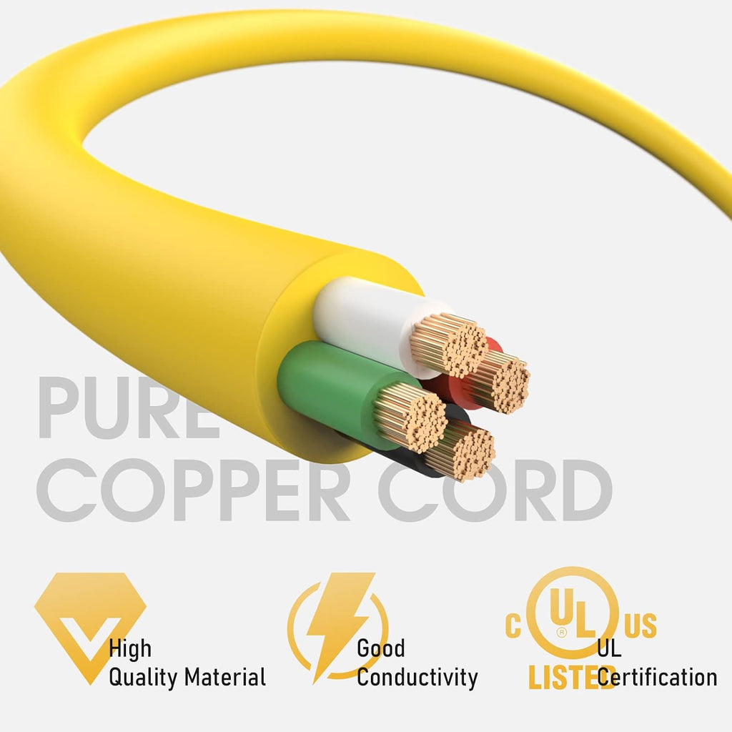 TOOLIOM 50 Amp Generator Cord, NEMA 14-50P/14-50R 50 Amp RV/EV Extension Cord, 125/250V 12500W 6/3+8/1 AWG STW, Power Extension Cord for Generator RV/EV Trailer Camper, UL Listed (50FT)