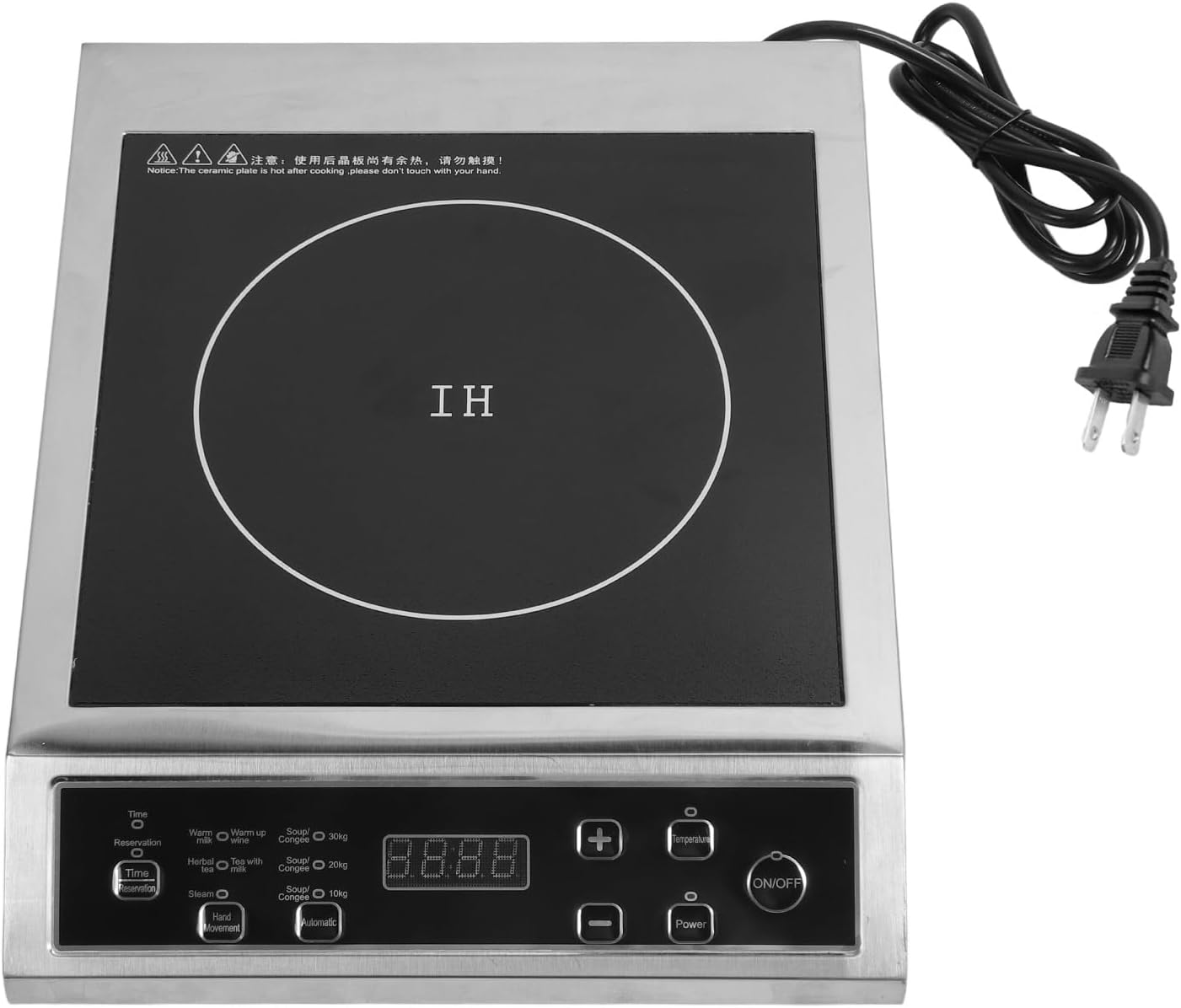 3500W Portable Induction Cooktop Easy to Clean Multifunctional Countertop Burner Induction Hot Plate with Sensor Touch Panel for Cooking (US Plug 110V)
