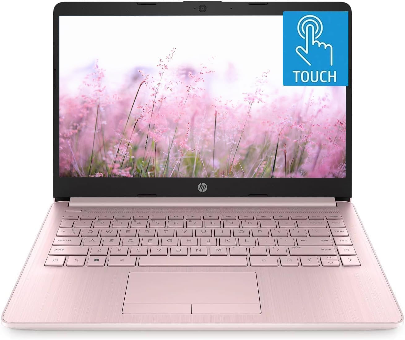 HP Portable 13.8' HD Touchscreen IPS Laptop, Intel Celeron N Processor Up to 2.78GHz, 4GB DDR4, 64GB SSD, HDMI, RJ45, Webcam, Bluetooth, Windows 11, Pastel Pink (Renewed)