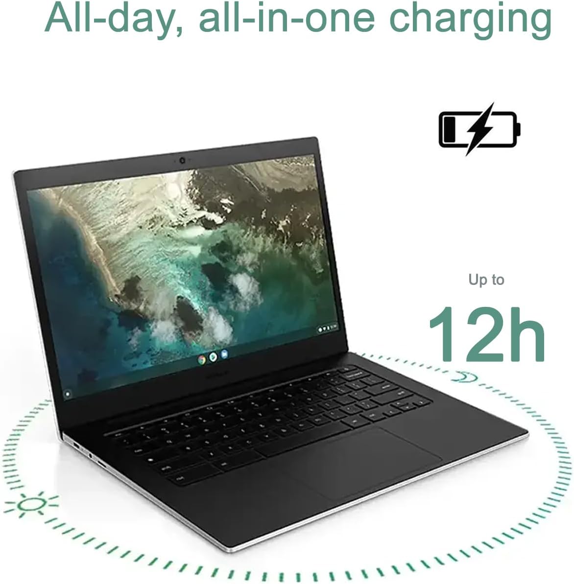 Samsung Galaxy Chromebook Go Laptop (14' LED, Intel Celeron N4500, 320GB Storage (64GB eMMC + 256GB SD Card)) Home & Student, Spill-Resistant, 12-Hr Long Battery, Webcam, Wi-Fi 6, IST HUB, Chrome OS