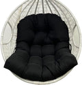 Egg Chair Cushion, Outdoor Rocking Chair Cushion, Egg Chair Cushion Replacement, Waterproof Soft Egg Chair Seat Pad, Back Cushion, Wicker Chair Cushion for Patio Garden (Black)